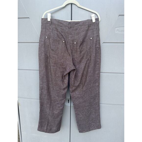 Inserch Collezione Italy Mens Brown Linen Pants Beach Wedding Size 34x28 - Picture 5 of 9